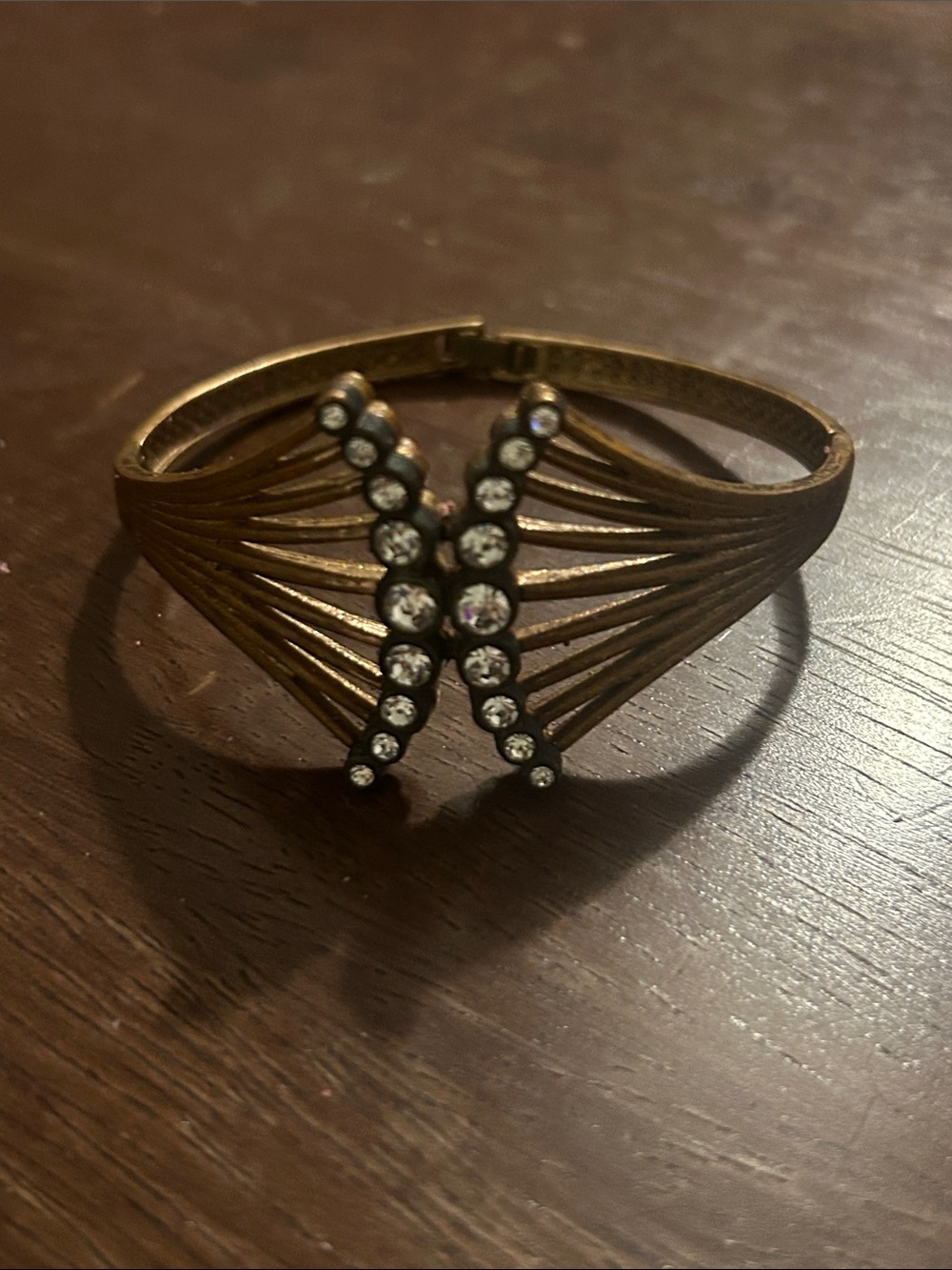 Crystal Accent Bronze-Tone Women’s Cuff Bracelet